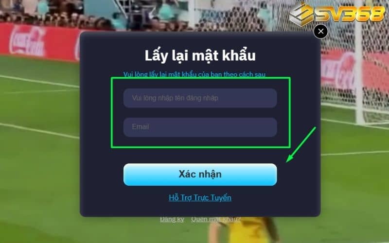 Bấm quên mật khẩu và điền các thông tin yêu cầu Bấm quên mật khẩu và điền các thông tin yêu cầu