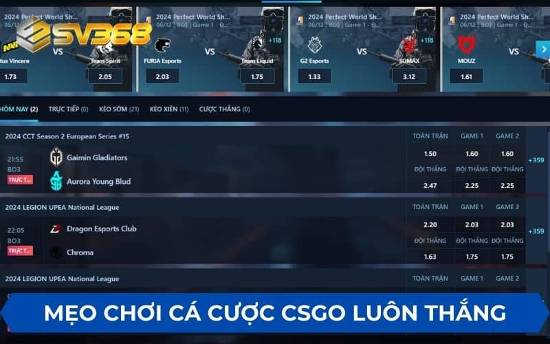 Các mẹo chơi cá cược CSGO luôn thắng