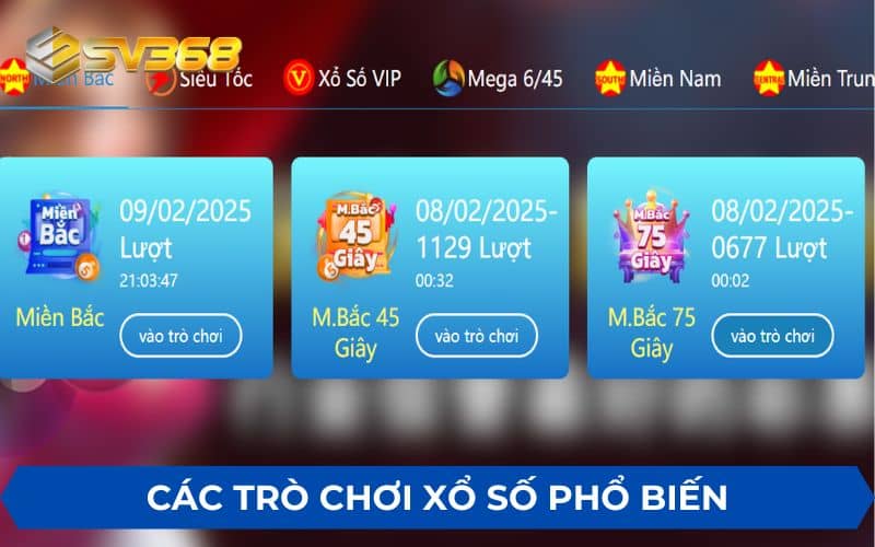 Các trò chơi xổ số phổ biến hiện nay